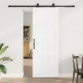 Porte coulissante  avec kit de quincaillerie blanche 78x211 cm en bois massif de pin
