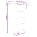 Porte coulissante  avec kit de quincaillerie blanche 78x211 cm en bois massif de pin