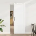 Porte Coulissante  avec Quincaillerie Blanche 78x211 cm Bois Massif Pin