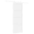 Porte Coulissante  avec Quincaillerie Blanche 78x211 cm Bois Massif Pin