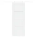 Porte Coulissante  avec Quincaillerie Blanche 78x211 cm Bois Massif Pin