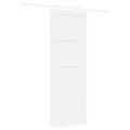 Porte Coulissante  avec Quincaillerie Blanche 78x211 cm Bois Massif Pin