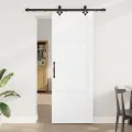 Porte coulissante  avec kit de matériel 'ORKDAL'en bois massif de pin blanc