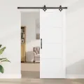 Porte coulissante  avec kit de matériel 'ORKDAL'en bois massif de pin blanc