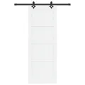 Porte coulissante  avec kit de matériel 'ORKDAL'en bois massif de pin blanc
