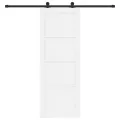 Porte coulissante avec ensemble de matériel 'ORKDAL'Blanc Bois massif de pin