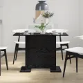 Table à manger  Noir Chêne 110x60x75 cm Bois d'ingénierie