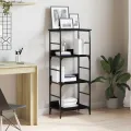 Bibliothèque  Noir Chêne 50x33x117,5 cm Bois d'ingénierie et Acier