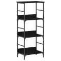 Bibliothèque  Noir Chêne 50x33x117,5 cm Bois d'ingénierie et Acier