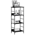 Bibliothèque  Noir Chêne 50x33x117,5 cm Bois d'ingénierie et Acier