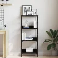Bibliothèque  Noir Chêne 50x33x117,5 cm Bois d'ingénierie et Acier