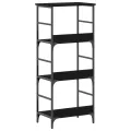 Bibliothèque  Noir Chêne 50x33x117,5 cm Bois d'ingénierie et Acier