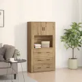 Haut meuble en chêne 80x33x150 cm Bois d'ingénierie