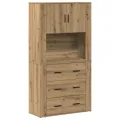 Haut meuble en chêne 80x33x150 cm Bois d'ingénierie