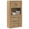 Haut meuble en chêne 80x33x150 cm Bois d'ingénierie