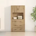 Haut meuble en chêne 80x33x150 cm Bois d'ingénierie
