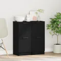 Buffets 2 pcs en Chêne Noir, 30x30x70 cm, Fabriqué en Bois d'Ingénierie