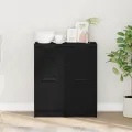 Buffets 2 pcs en Chêne Noir, 30x30x70 cm, Fabriqué en Bois d'Ingénierie