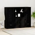 Haute armoire  en chêne noir 132x35,5x103,5 cm en bois d'ingénierie