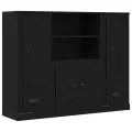 Haute armoire  en chêne noir 132x35,5x103,5 cm en bois d'ingénierie