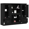 Haute armoire  en chêne noir 132x35,5x103,5 cm en bois d'ingénierie
