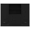 Haute armoire  en chêne noir 132x35,5x103,5 cm en bois d'ingénierie