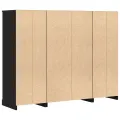 Haute armoire  en chêne noir 132x35,5x103,5 cm en bois d'ingénierie