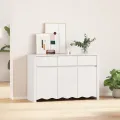 Buffet  "DRAMMEN" Blanc 114x43x75,5 cm en Bois Massif de Pin