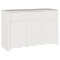Buffet  "DRAMMEN" Blanc 114x43x75,5 cm en Bois Massif de Pin