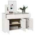 Buffet  "DRAMMEN" Blanc 114x43x75,5 cm en Bois Massif de Pin