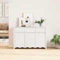 Buffet  "DRAMMEN" Blanc 114x43x75,5 cm en Bois Massif de Pin