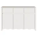 Buffet  "DRAMMEN" Blanc 114x43x75,5 cm en Bois Massif de Pin