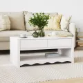 Table basse  "DRAMMEN" Blanche 99x55x45 cm en bois massif de pin
