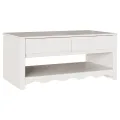 Table basse  "DRAMMEN" Blanche 99x55x45 cm en bois massif de pin