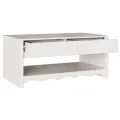 Table basse  "DRAMMEN" Blanche 99x55x45 cm en bois massif de pin
