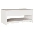 Table basse  "DRAMMEN" Blanche 99x55x45 cm en bois massif de pin