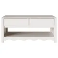 Table basse  "DRAMMEN" Blanche 99x55x45 cm en bois massif de pin