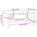 Table basse  "DRAMMEN" Blanche 99x55x45 cm en bois massif de pin