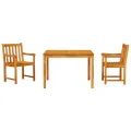 Ensemble de jardin 3 pièces en bois d'acacia
