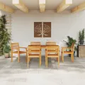 Ensemble de salle à manger de jardin 7 pièces en acacia massif