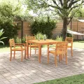 Ensemble de jardin 5 pièces en bois d'acacia