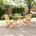 Set de Bistro Pliable 3 Pièces en Bois d'Acacia