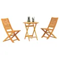 Set de Bistro Pliable 3 Pièces en Bois d'Acacia
