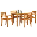 Ensemble de salle à manger de jardin 5 pièces en bois d'acacia solide