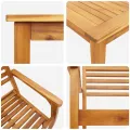 Ensemble de salle à manger de jardin 5 pièces en bois d'acacia solide