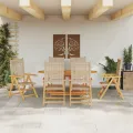 Ensemble de jardin 7 pièces  en bois d’acacia massif et poly rotin beige