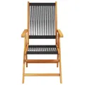 Ensemble de Salle à Manger de Jardin 7 Pièces - Bois d'Acacia Noir avec Rattan Synthétique