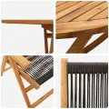 Ensemble de Salle à Manger de Jardin 7 Pièces - Bois d'Acacia Noir avec Rattan Synthétique