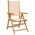 Ensemble de Salle à Manger de Jardin 7 Pièces Beige en Bois Acacia