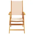 Ensemble de Salle à Manger de Jardin 7 Pièces Beige en Bois Acacia